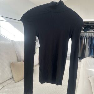 Wilfred Black Ribbed Turtleneck Top